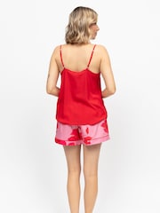 Cyberjammies Red Modal Cami And Pink Floral Print Shorts Set - Image 2 of 3
