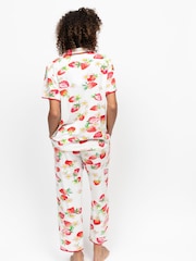 Cyberjammies Red Strawberry Print Jersey Short Sleeve Pyjama Set - Image 3 of 4