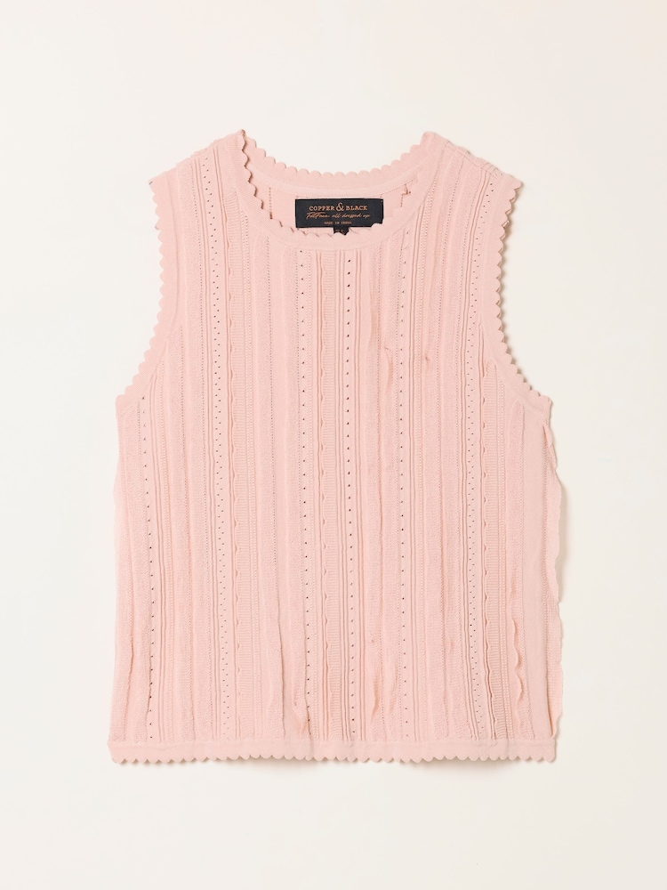 FatFace Edith Pink Knitted Tank - Image 6 of 6 FatFace Edith Pink Knitted Tank - Image 6 of 6