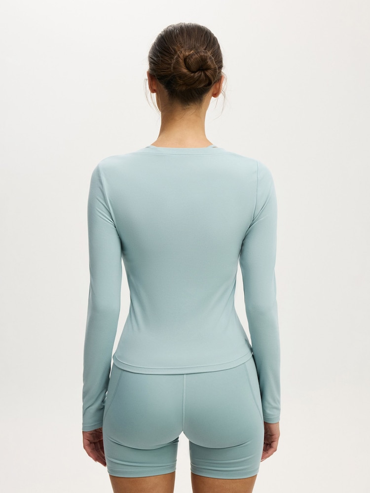 Cotton On Green Ultra Soft Plunge Front Long Sleeve Top - Image 2 of 4 Cotton On Green Ultra Soft Plunge Front Long Sleeve Top - Image 2 of 4