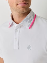 G/Fore White Camo Collar Performance Pique Polo Shirt - Image 4 of 6
