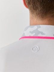 G/Fore White Camo Collar Performance Pique Polo Shirt - Image 5 of 6