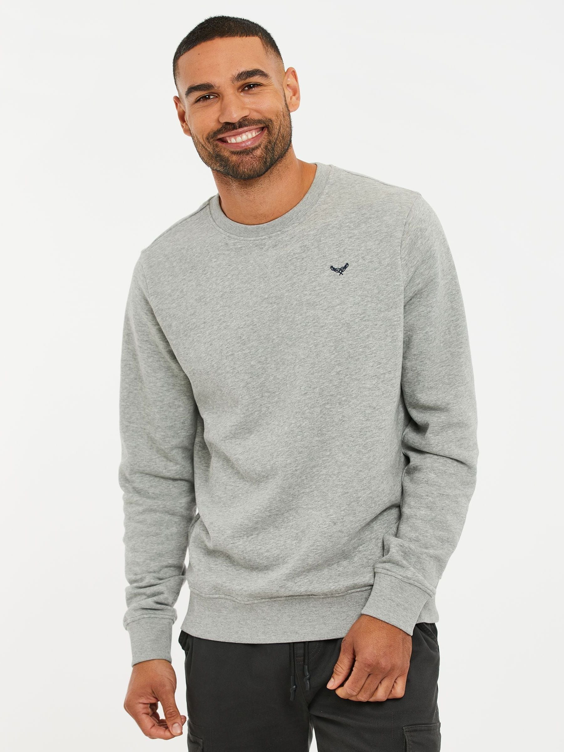 Threadbare Men's Grey Crew Neck Sweatshirt In | Size: 2XL - Image 2