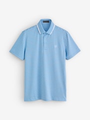 G/Fore Blue Perforated Stripe Polo Shirt - Image 1 of 1