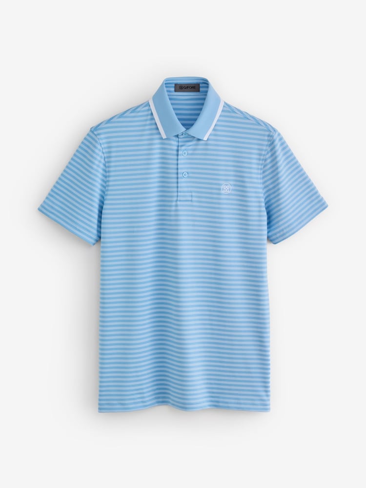 G/Fore Blue Perforated Stripe Polo Shirt - Image 1 of 1