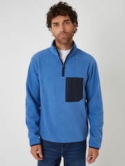 Threadbare Blue Microfleece Quarter Zip Sweatshirts 2 Pack - Image 2 of 5