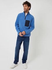 Threadbare Blue Microfleece Quarter Zip Sweatshirts 2 Pack - Image 4 of 5