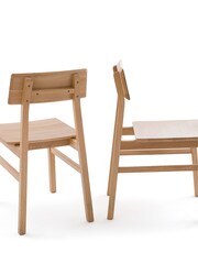 La Redoute Intérieurs Set of 2 Oak Podela Solid Oak Chairs - Image 2 of 5