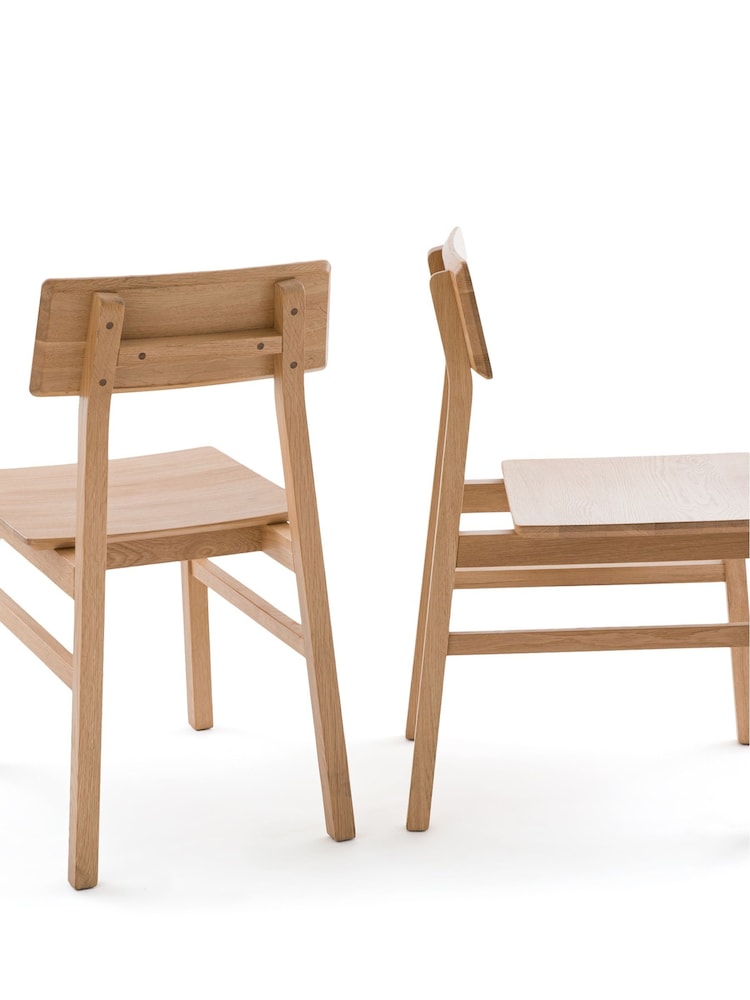 La Redoute Intérieurs Set of 2 Oak Podela Solid Oak Chairs - Image 2 of 5