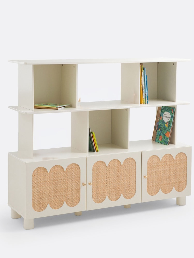 La Redoute Intérieurs Oak Ptilu Wood and Rattan Bookcase - Image 1 of 3 La Redoute Intérieurs Oak Ptilu Wood and Rattan Bookcase - Image 1 of 3
