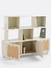 La Redoute Intérieurs Oak Ptilu Wood and Rattan Bookcase - Image 3 of 3