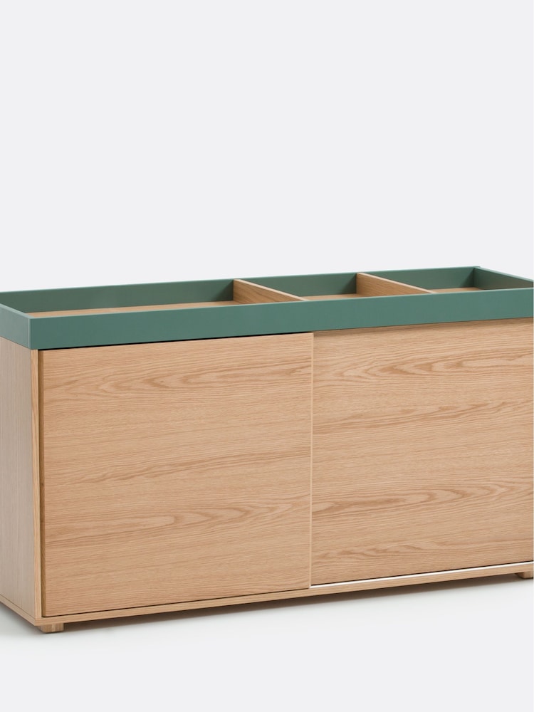 La Redoute Intérieurs Green Wood Lina 2 Door Office Cabinet - Image 1 of 6