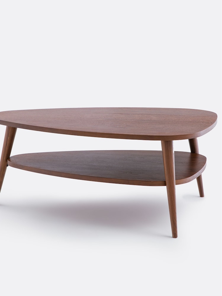 La Redoute Intérieurs Walnut Quilda Vintage Coffee Table with Double Tra Quilda - Image 1 of 5 La Redoute Intérieurs Walnut Quilda Vintage Coffee Table with Double Tra Quilda - Image 1 of 5