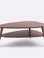 La Redoute Intérieurs Walnut Quilda Vintage Coffee Table with Double Tra Quilda - Image 2 of 5