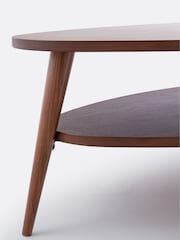 La Redoute Intérieurs Walnut Quilda Vintage Coffee Table with Double Tra Quilda - Image 3 of 5
