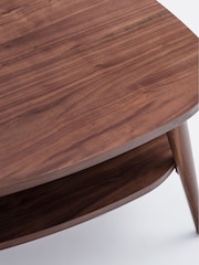 La Redoute Intérieurs Walnut Quilda Vintage Coffee Table with Double Tra Quilda - Image 4 of 5