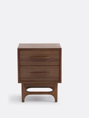 La Redoute Intérieurs Walnut Larsen Vintage Walnut 2-Drawer Bedside Table - Image 3 of 5
