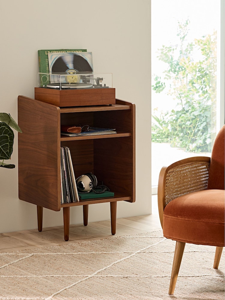 La Redoute Intérieurs Walnut Ronda L51cm Vintage Style Vinyl Cabinet - Image 1 of 6