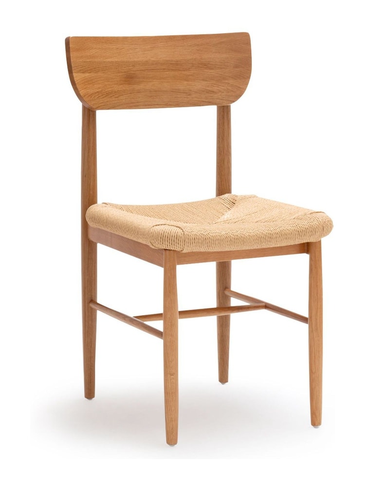 La Redoute Intérieurs Set of 2 Medium Andre Solid Oak Chairs with Braided Seats - Image 1 of 5