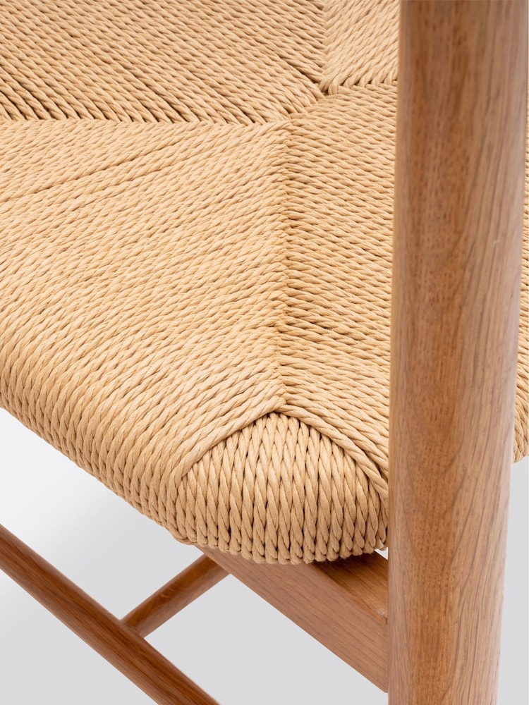 La Redoute Intérieurs Set of 2 Medium Andre Solid Oak Chairs with Braided Seats - Image 5 of 5