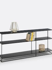 La Redoute Intérieurs Black Hiba Industrial Low Steel Dual-Function Bookshelf - Image 1 of 4
