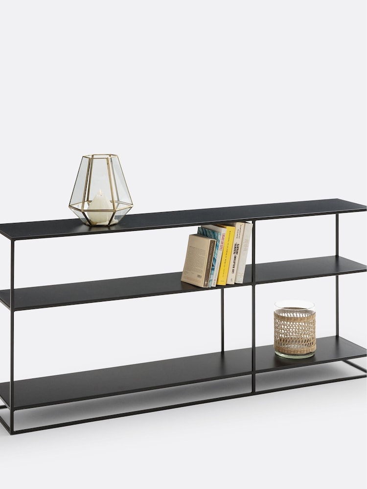 La Redoute Intérieurs Black Hiba Industrial Low Steel Dual-Function Bookshelf - Image 1 of 4