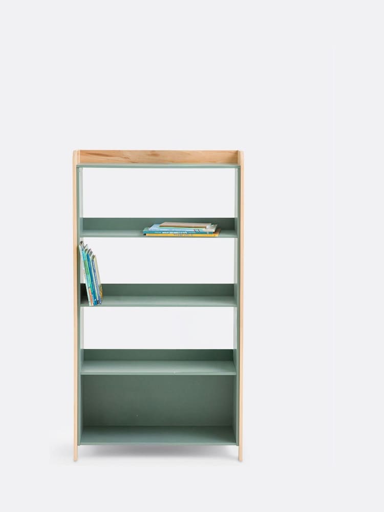 La Redoute Intérieurs Grey Green Arturo Painted Pine 4-Shelf Bookcase - Image 1 of 3 La Redoute Intérieurs Grey Green Arturo Painted Pine 4-Shelf Bookcase - Image 1 of 3