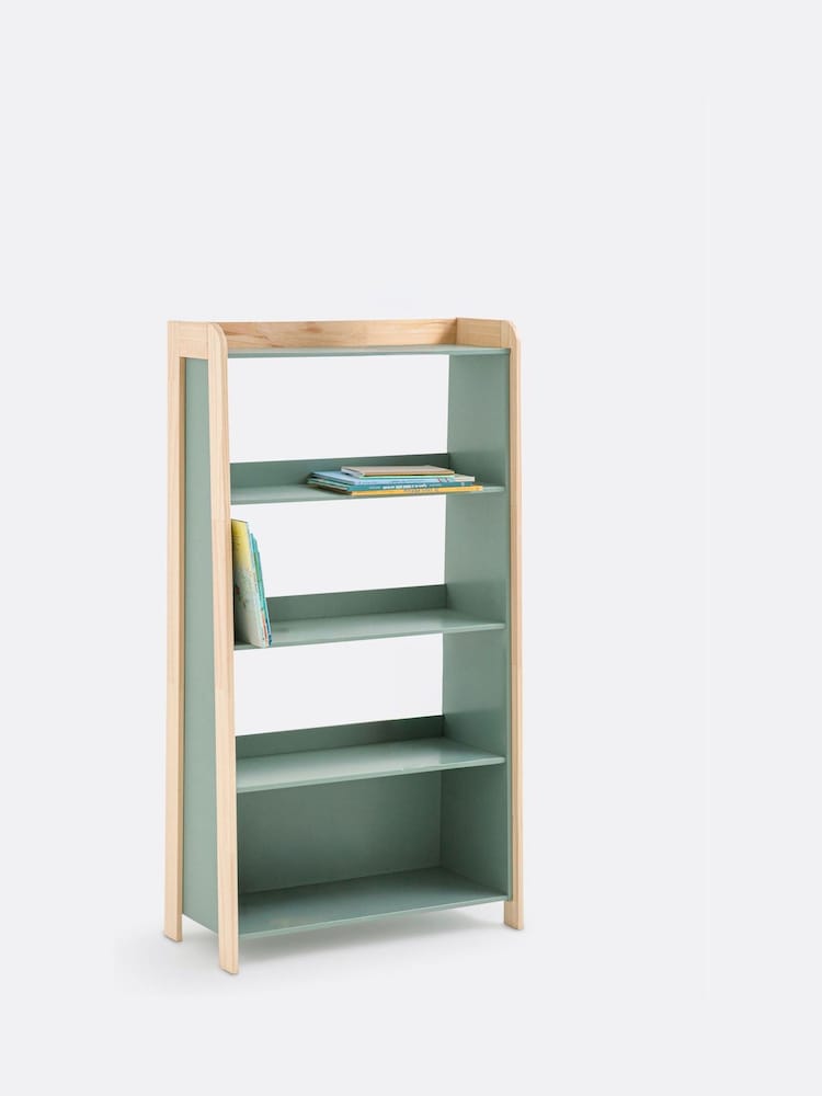 La Redoute Intérieurs Grey Green Arturo Painted Pine 4-Shelf Bookcase - Image 2 of 3 La Redoute Intérieurs Grey Green Arturo Painted Pine 4-Shelf Bookcase - Image 2 of 3