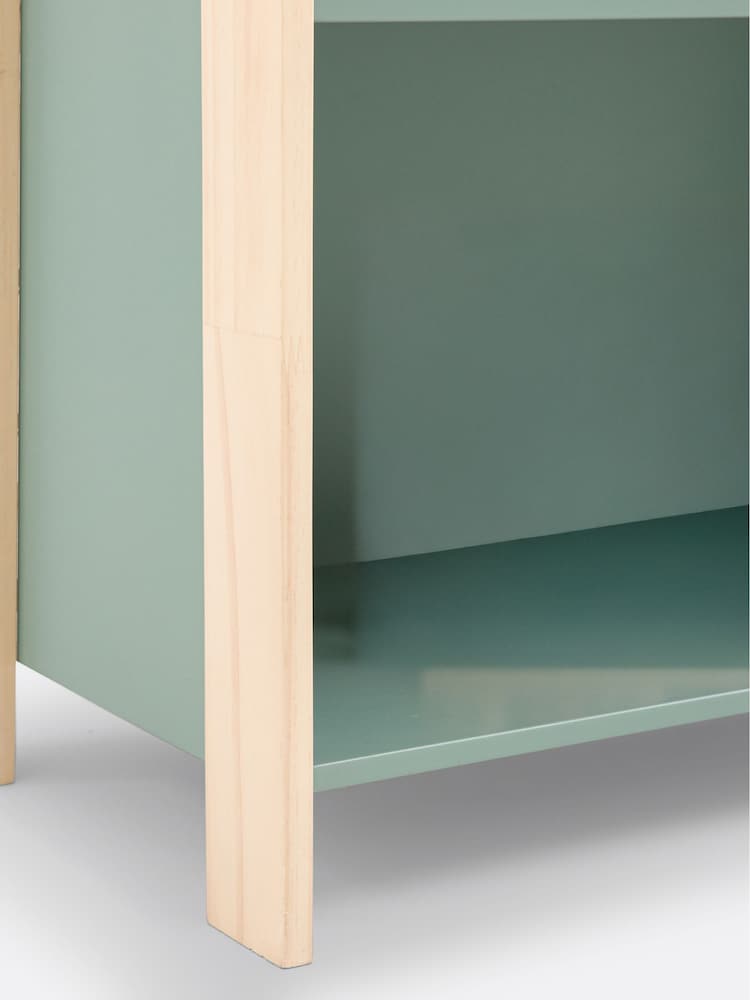 La Redoute Intérieurs Grey Green Arturo Painted Pine 4-Shelf Bookcase - Image 3 of 3 La Redoute Intérieurs Grey Green Arturo Painted Pine 4-Shelf Bookcase - Image 3 of 3