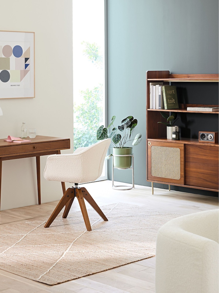 La Redoute Intérieurs Walnut Miji 1-Drawer Scandi Desk - Image 1 of 5