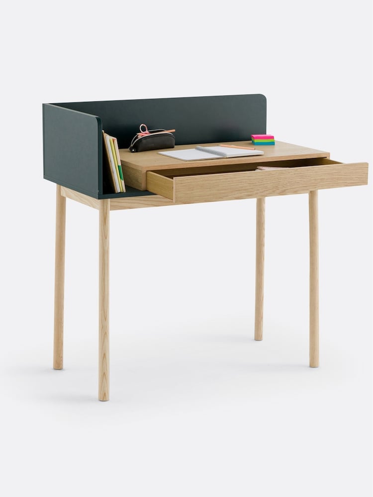 La Redoute Intérieurs Oak Green Graphy 1-Drawer Desk - Image 6 of 6