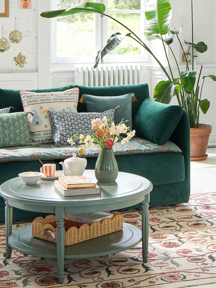 La Redoute Intérieurs Green Eucalyptus Baudry Round Coffee Table - Image 1 of 4