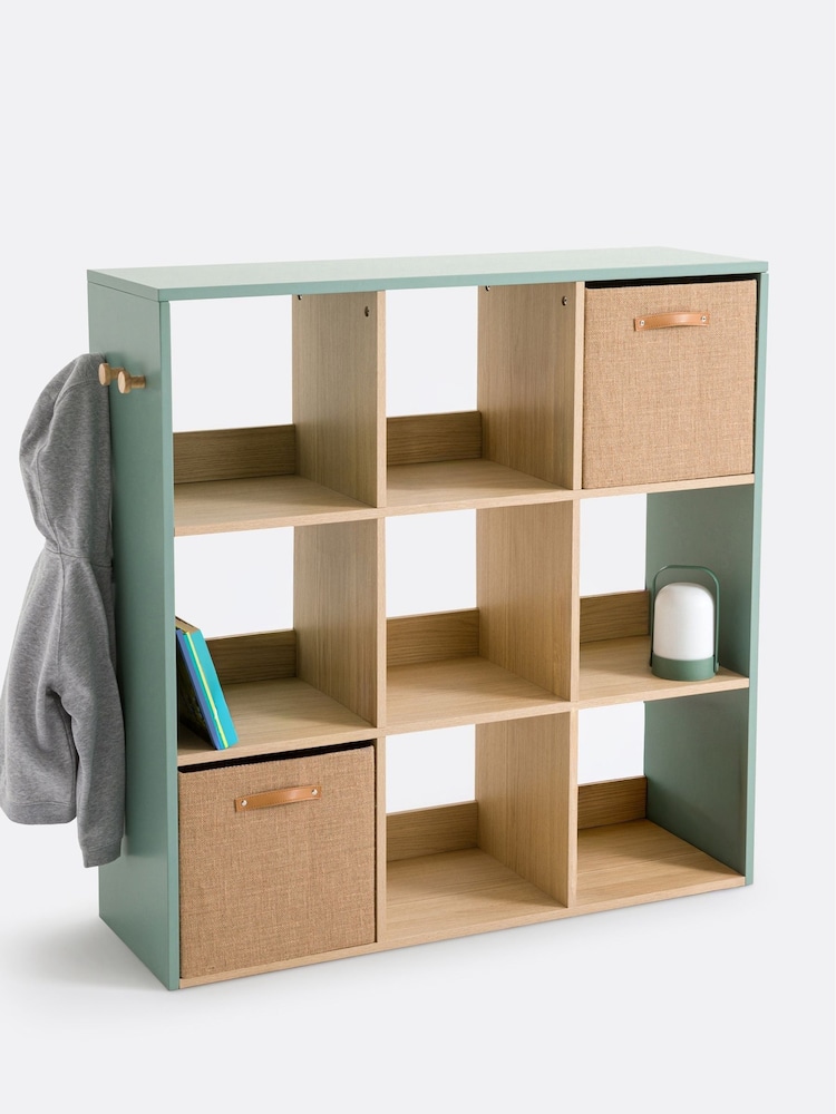 La Redoute Intérieurs Grey Green Bookie 9-Compartment Storage Unit - Image 2 of 3 La Redoute Intérieurs Grey Green Bookie 9-Compartment Storage Unit - Image 2 of 3