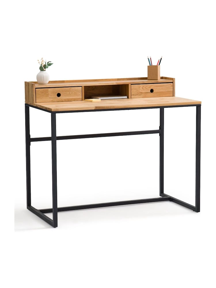 La Redoute Intérieurs Oak Black Hiba Industrial Metal Unit Desk - Image 6 of 6 La Redoute Intérieurs Oak Black Hiba Industrial Metal Unit Desk - Image 6 of 6