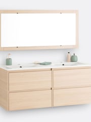 La Redoute Intérieurs Light Oak Nirio L120cm Wall Mounted Bathroom Vanity Mirror - Image 1 of 4