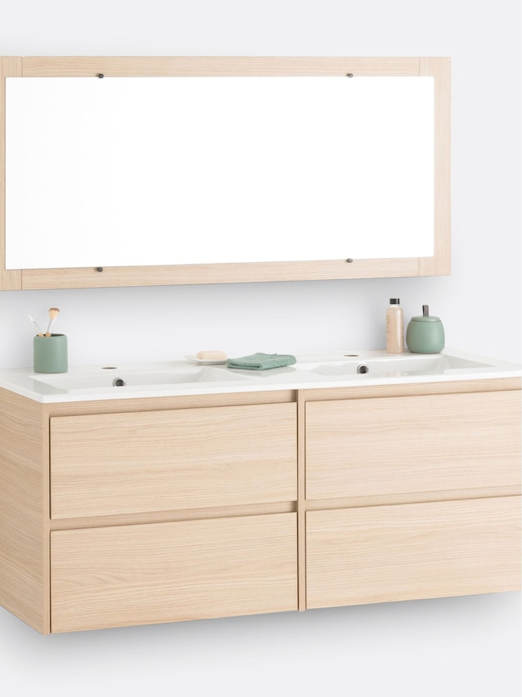 La Redoute Intérieurs Light Oak Nirio L120cm Wall Mounted Bathroom Vanity Mirror - Image 1 of 4