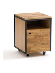 La Redoute Intérieurs Oak Black Hiba Industrial Desk Unit on Wheels - Image 2 of 6