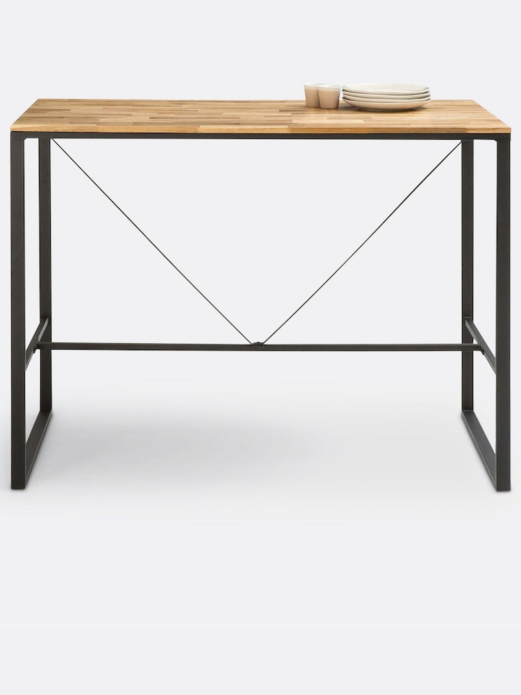 La Redoute Intérieurs Natural Hiba Industrial High Bar Table in Oak & Metal - Image 2 of 4