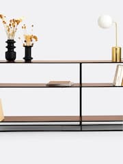 La Redoute Intérieurs Walnut Watford Metal Shelved Console Table - Image 5 of 6