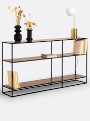 La Redoute Intérieurs Walnut Watford Metal Shelved Console Table - Image 6 of 6