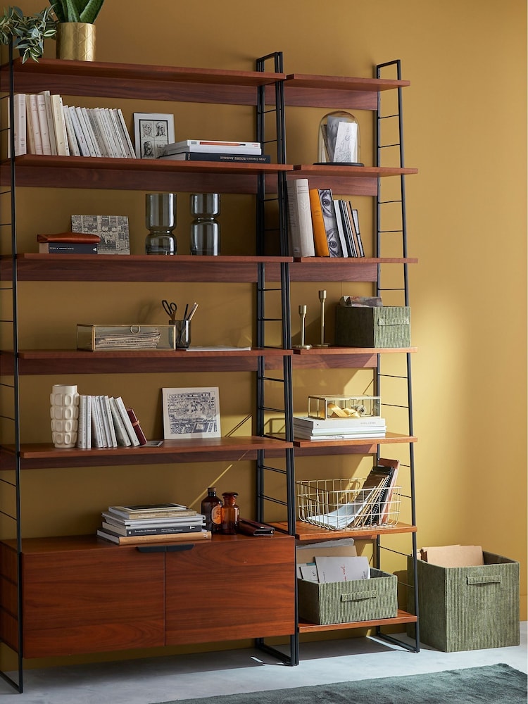 La Redoute Intérieurs Walnut Black Watford Steel and Shelf H220cm - Image 1 of 6