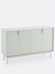 La Redoute Intérieurs Light Grey Illan Accordian Door Wood & Metal Sideboard - Image 1 of 6