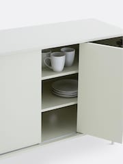 La Redoute Intérieurs Light Grey Illan Accordian Door Wood & Metal Sideboard - Image 3 of 6