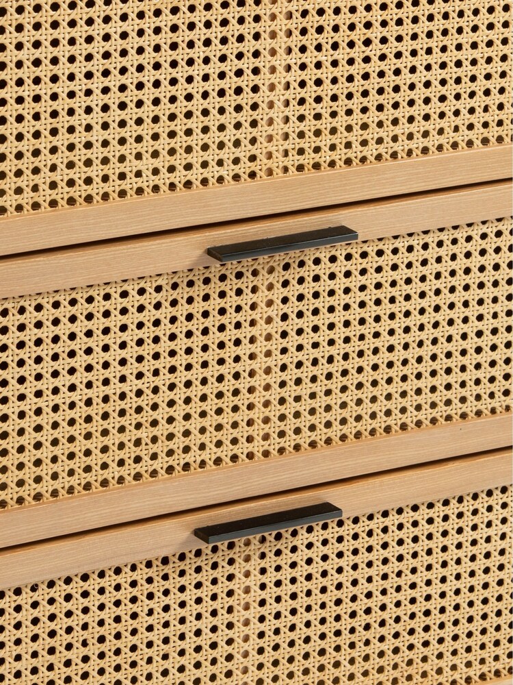 La Redoute Intérieurs Oak Waska Ash & Rattan Chest of 6 Drawers - Image 2 of 6