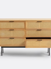La Redoute Intérieurs Oak Waska Ash & Rattan Chest of 6 Drawers - Image 4 of 6