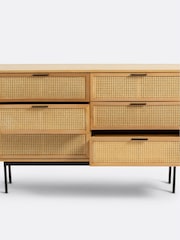 La Redoute Intérieurs Oak Waska Ash & Rattan Chest of 6 Drawers - Image 5 of 6