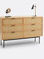 La Redoute Intérieurs Oak Waska Ash & Rattan Chest of 6 Drawers - Image 6 of 6
