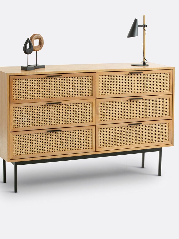 La Redoute Intérieurs Oak Waska Ash & Rattan Chest of 6 Drawers - Image 6 of 6