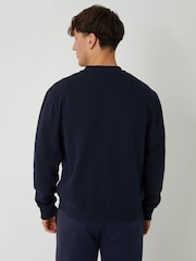 Threadbare Blue Zip Through Sweat Bomber Jacket - Image 3 of 7