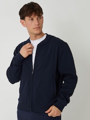 Threadbare Blue Zip Through Sweat Bomber Jacket - Image 6 of 7